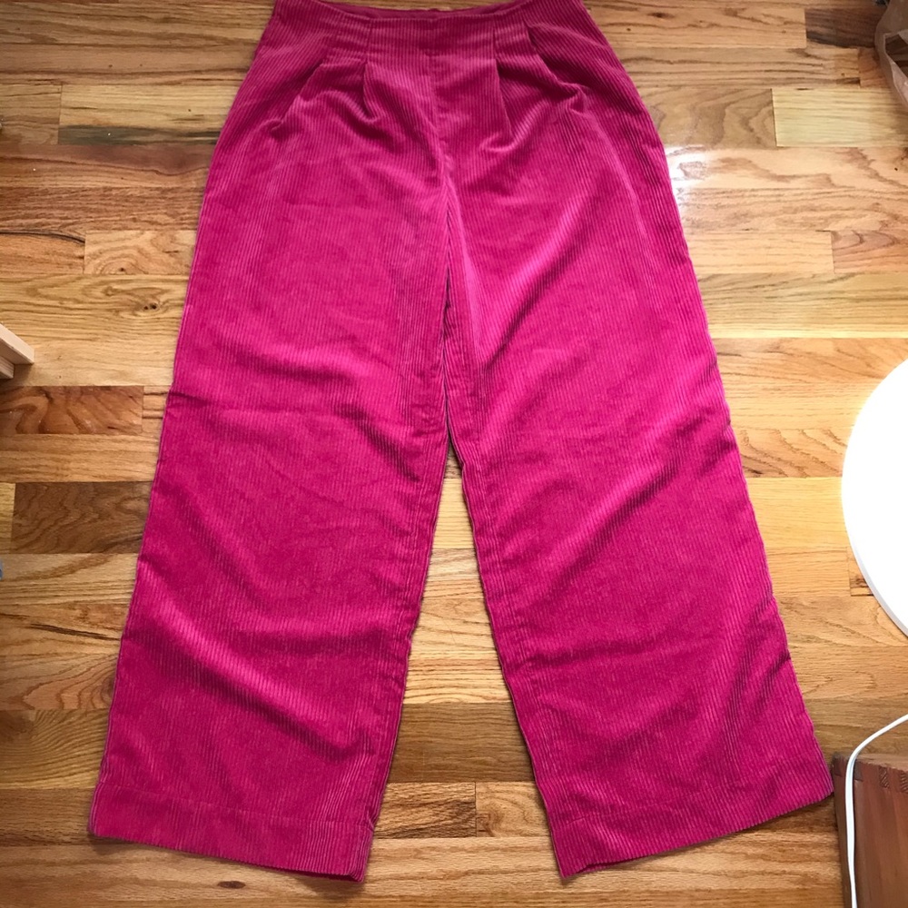 Wide leg corduroy pants